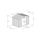 Zahradní domek kovový 3 x 2,4 m se sedlovou střechou antracit Riwall PRO RMSA 8x10 Anthracite