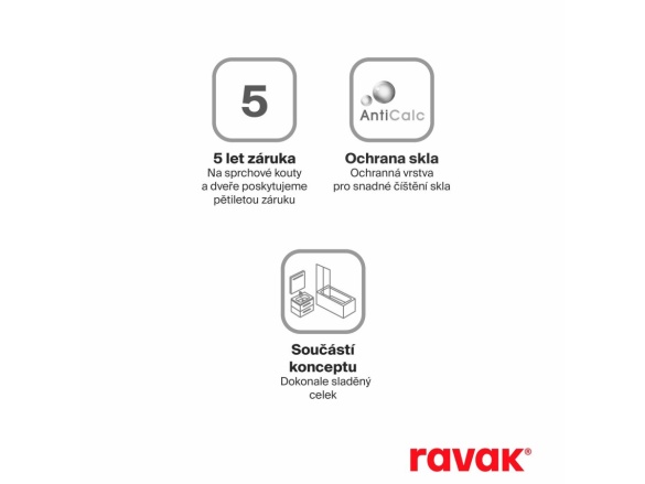Ravak CPS 80, bílá matná+transparent