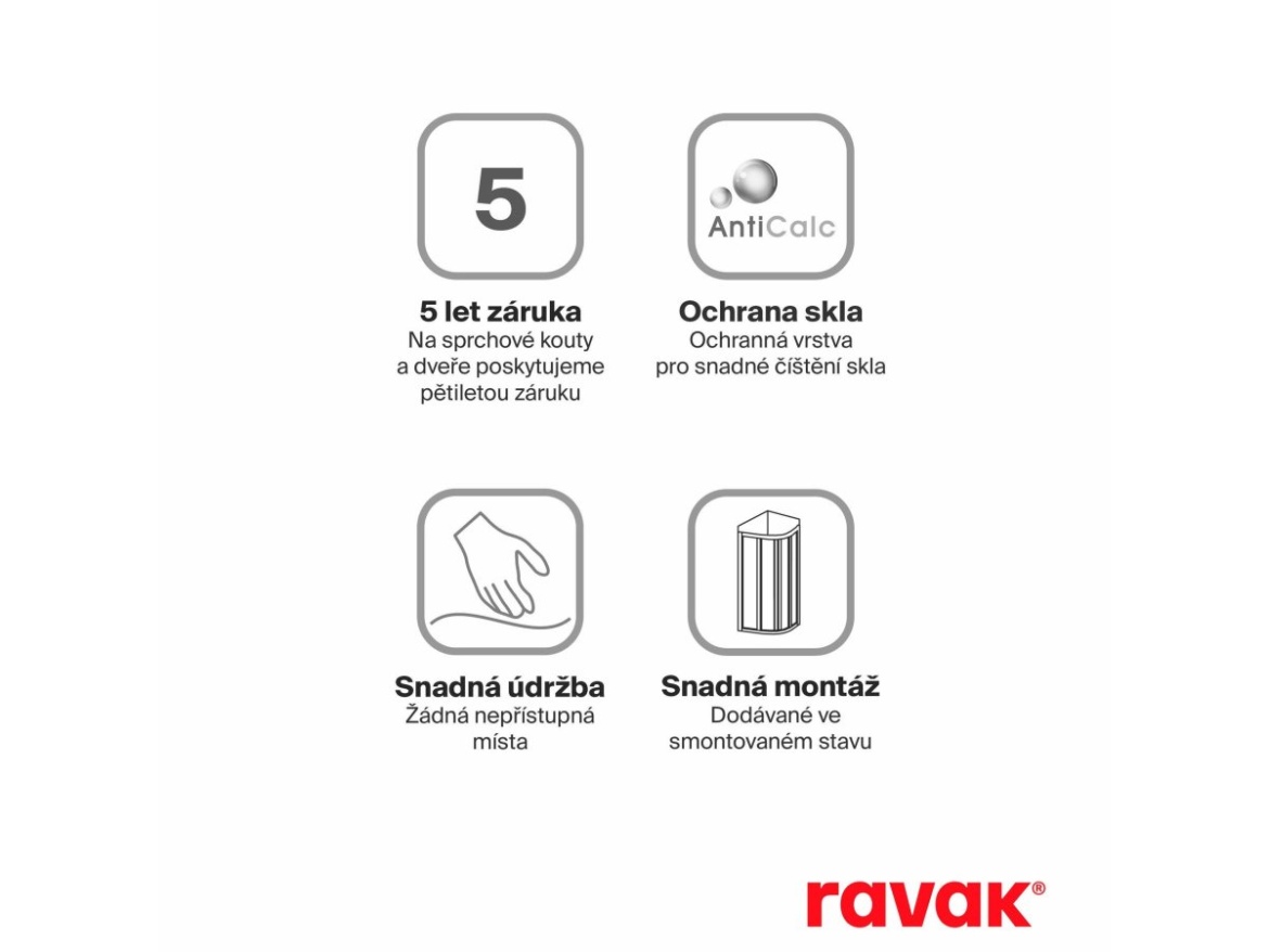 Ravak PDOP1 80, satin+transparent